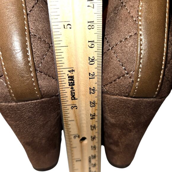 Alexis Bendel 8 Brown Women's Chelsea Ankle Boots  Wedge 3 Inch High Heel Shoe - Picture 4 of 7